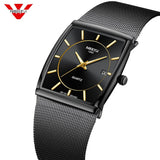 Men Stainless Steel Mesh Band Quartz Sport Watch