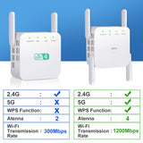 5Ghz Wireless WiFi Repeater 1200Mbps Router Wifi Booster 2.4G Wifi Long Range Extender 5G Wi-Fi Signal Amplifier Repeater Wifi