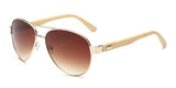 Bamboo Sunglasses Pilot Wooden Metal Mirror