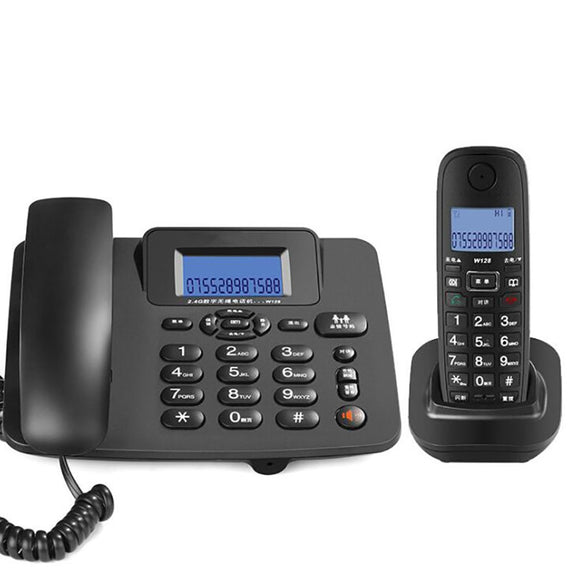 2.4G Corded/Cordless Phone System with 1 Handset - Answering Machine, 3-Way Conference, 300M Long Range, Wireless Telephone