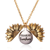 Sunflower Double-layer Engraved Necklace