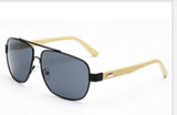 Wooden Metal Pilot Sunglasses