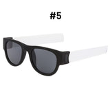 Fancy Slap Wristband Polarized Folding Sunglasses