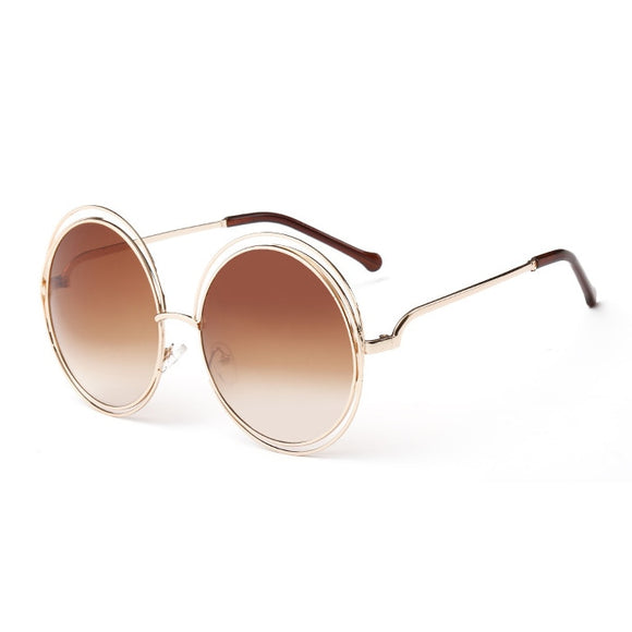 Oversized lens Mirror Rose Gold Sunglasses for women / UV400