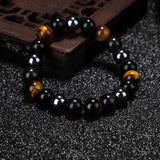 Hematite Black Obsidian Stretch Bracelets