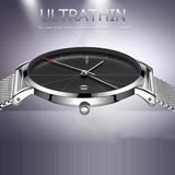 Ultra Thin Stainless Steel Quartz Watch for men