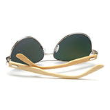 Bamboo Sunglasses Pilot Wooden Metal Mirror