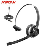 Mpow HC3 Bluetooth 5.0 Headphone Dual Noise Cancelling Microphone Clear Wireless&Wired Headset For PC Laptop Call Center Phones