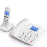 2.4G Corded/Cordless Phone System with 1 Handset - Answering Machine, 3-Way Conference, 300M Long Range, Wireless Telephone