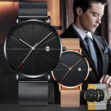 Ultra Thin Stainless Steel Quartz Watch for men