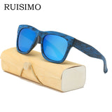 Square Bamboo  Retro Sunglasses