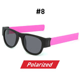 Fancy Slap Wristband Polarized Folding Sunglasses