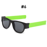 Fancy Slap Wristband Polarized Folding Sunglasses