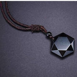 Hexagonal Obsidian Necklace