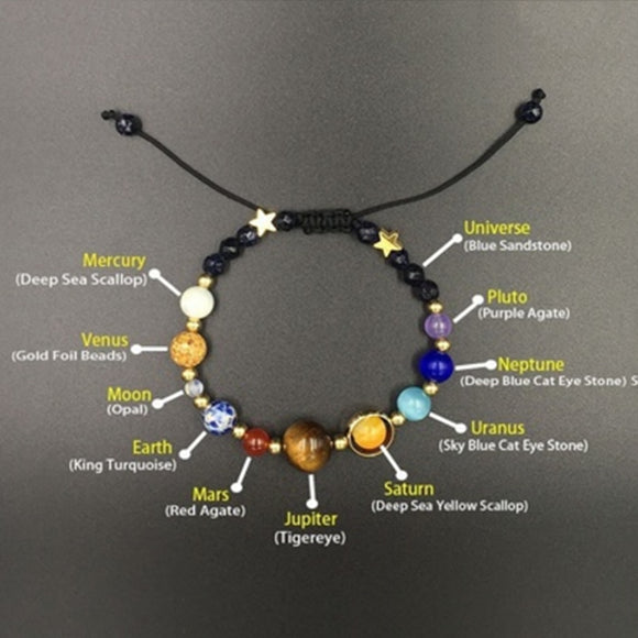 9 Planets Solar System Bracelet Unisex