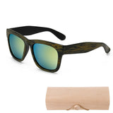 Square Bamboo  Retro Sunglasses