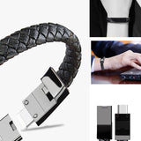 Outdoor Portable Leather Mini Micro USB Bracelet Charger