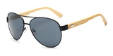 Bamboo Sunglasses Pilot Wooden Metal Mirror