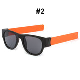 Fancy Slap Wristband Polarized Folding Sunglasses